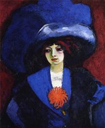 Woman With Blue Hat - Кес ван Донген