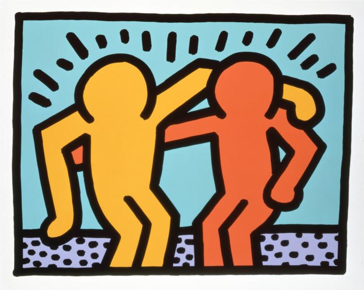 Best Buddies, 1990 - Keith Haring - WikiArt.org