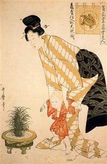 Flower patterned cotton - Kitagawa Utamaro