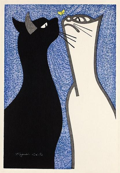Steady Gaze (Two Cats), 1960 - Кійосі Сайто