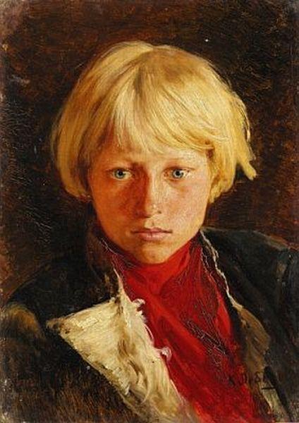Portrait of boy - Klavdy Lebedev