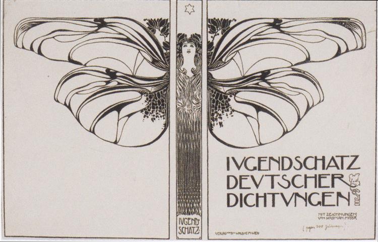 Cover Design for Ewart Felicie Jugendschatz German seals, 1897 - Коломан Мозер