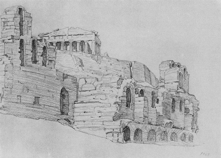 Ruins of an old temple, 1909 - Konstantin Bogaevsky