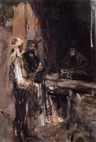 Buying a dagger, 1889 - Constantin Korovine
