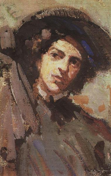 Portrait of Nadezhda Komarovskaya, 1908 - Konstantin Alexejewitsch Korowin