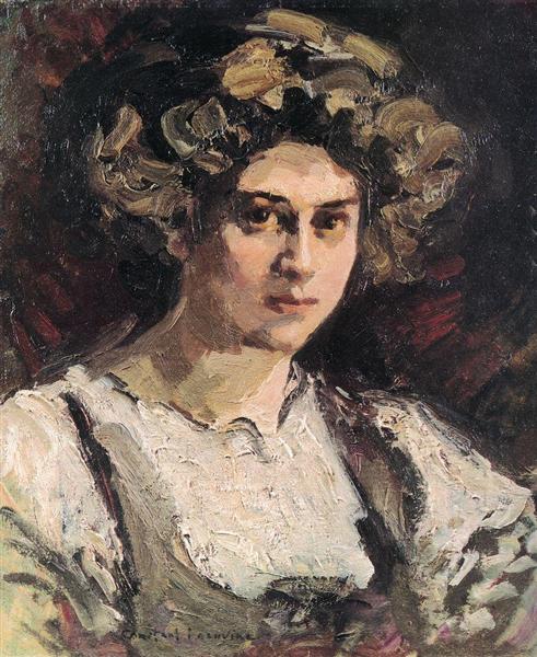 Portrait of Nadezhda Komarovskaya, 1910 - Konstantin Alexejewitsch Korowin