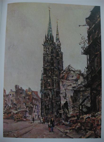 Nuremberg. Cathedral of St. Lorenz., 1945 - Kukryniksy