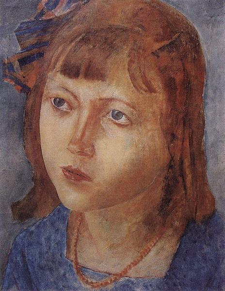 Head of a girl, 1922 - Kouzma Petrov-Vodkine