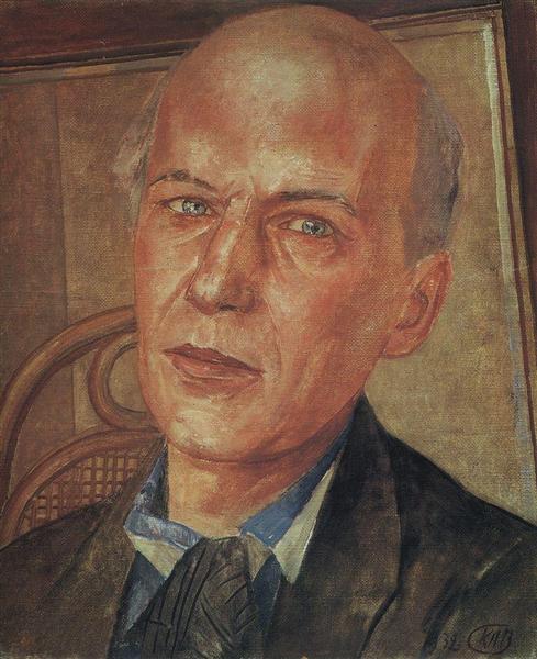 Portrait of Andrei Bely, 1932 - Kouzma Petrov-Vodkine