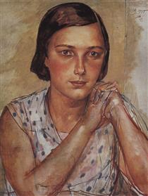 Portrait of the artist's daughter - Kuzma Petrov-Vodkin