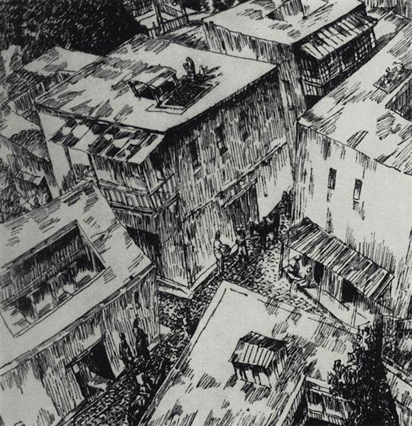 Roofs, 1923 - Kuzma Petrov-Vodkin