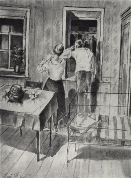 Первый эскиз картины 1919 год, 1925 - Кузьма Петров-Водкин