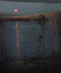Moon on the Lake - Leon Dabo