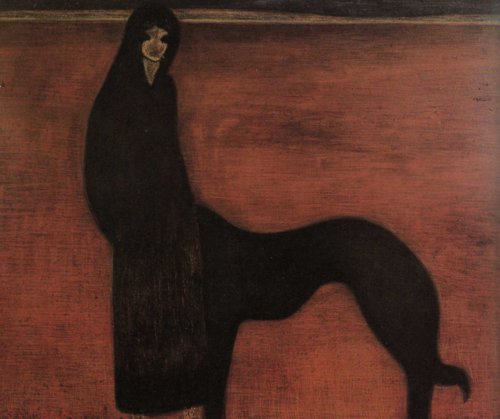 Young Woman and Dog, 1913 - Леон Спиллиарт