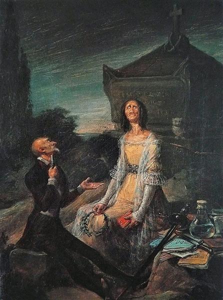Satire of Suicide from Love, c.1839 - Леонардо Аленса