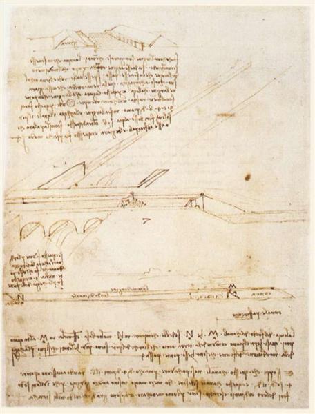 Canal bridge, c.1495 - Léonard de Vinci