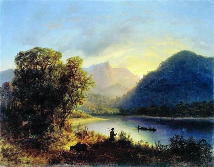Mountain lake, 1852 - Лев Лагорио