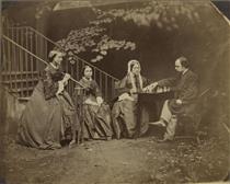 Dante Gabriel Rossetti with his sisters Christina and Maria and their mother Frances - Lewis Carroll