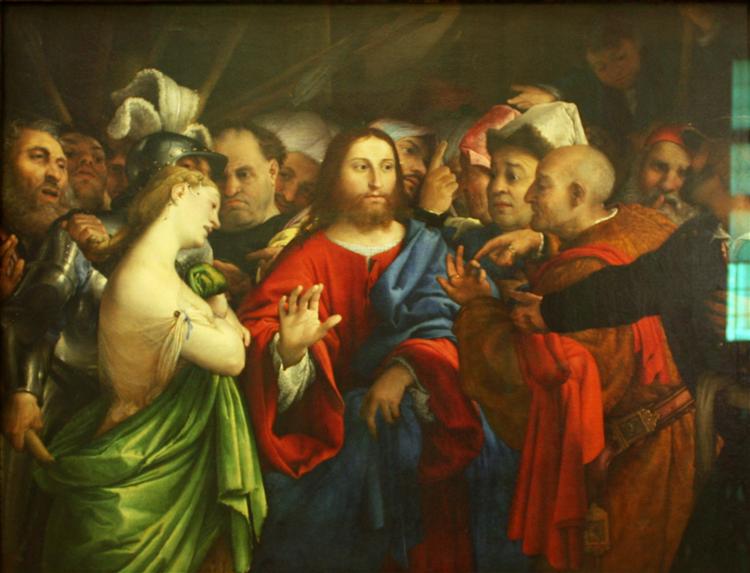 Christ and the Adulteress, c.1528 - 羅倫佐·洛托