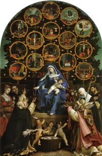 Madonna of the Rosary - Лоренцо Лотто