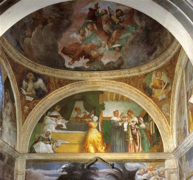 Nativity of Mary, 1524 - Лоренцо Лотто