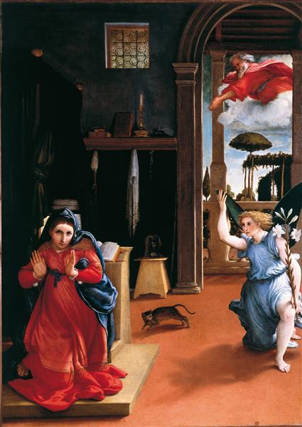 The Annunciation, c.1534 - 羅倫佐·洛托