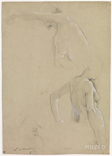 female nude studies, a mid-body - Luc-Olivier Merson