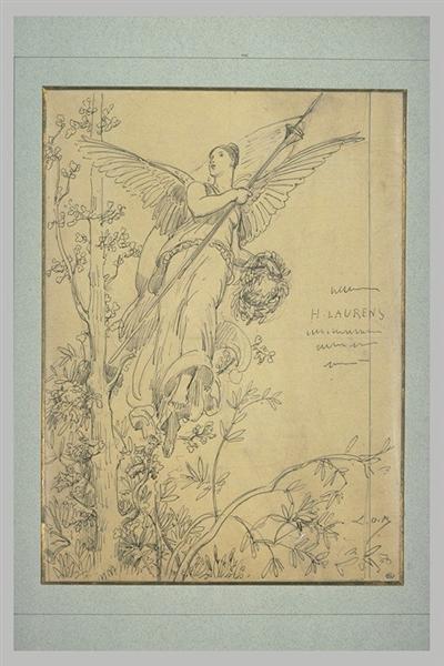 Frontispiece with winged woman - Люк-Оливье Мерсон