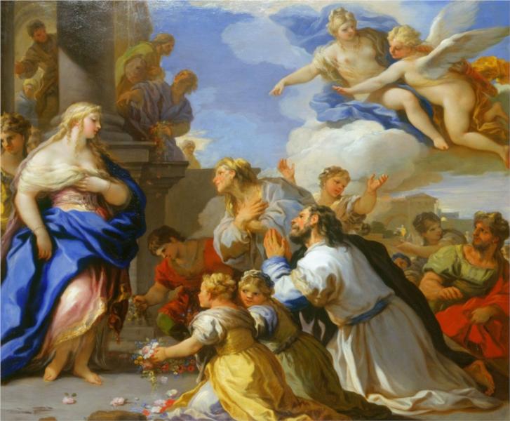 Psyche Honoured by the People, 1697 - Лука Джордано