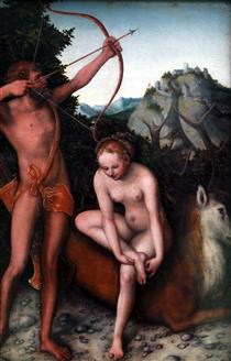 Apollo and Diana - Lucas Cranach, o Velho