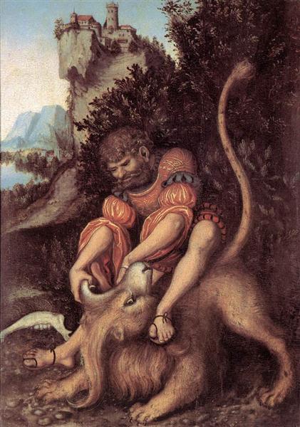 Samson's Fight with the Lion, 1525 - Lucas Cranach, o Velho