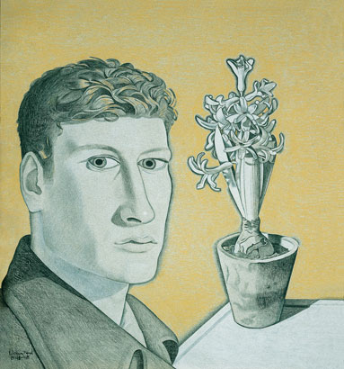 Автопортрет с гиацинтом в горшке, c.1947 - c.1948 - Люсьен Фрейд