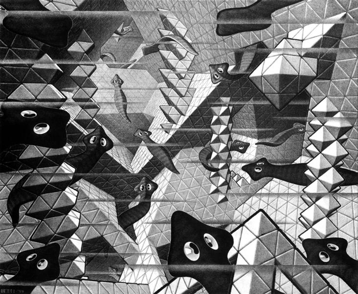 Flat Worms, 1959 - M. C. Escher