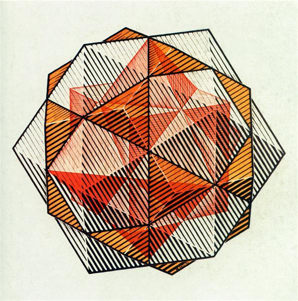 Four Regular Solids, 1961 - Мауріц Корнеліс Ешер