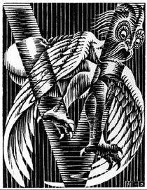 Initial V - Maurits Cornelis Escher