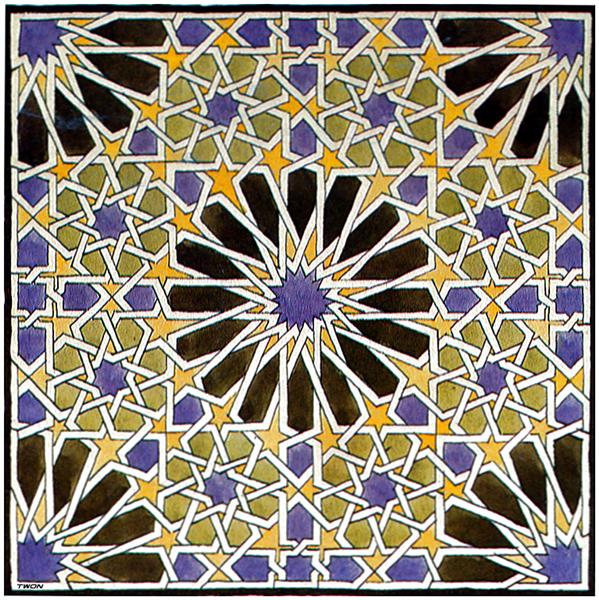 Mural Mosaic in The Alhambra, 1922 - 艾雪