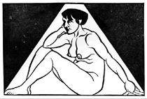Seated Female Nude - Maurits Cornelis Escher