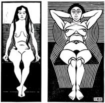 Seated Female Nude I - M.C. Escher