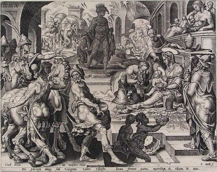 The Adoration of the Magi, c.1570 - Мартен ван Гемскерк