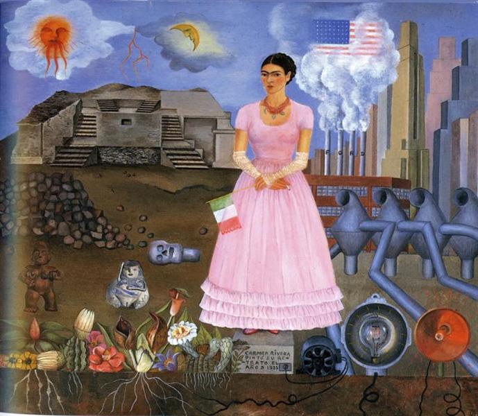Self-Portrait Along the Border Line Between Mexico and the United States, 1932 - Frida Kahlo