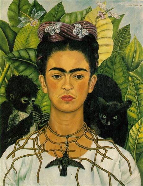 Self Portrait with Necklace of Thorns, 1940 - Frida Kahlo