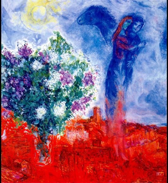 Любовники над Сен-Полем, 1970 - Марк Шагал