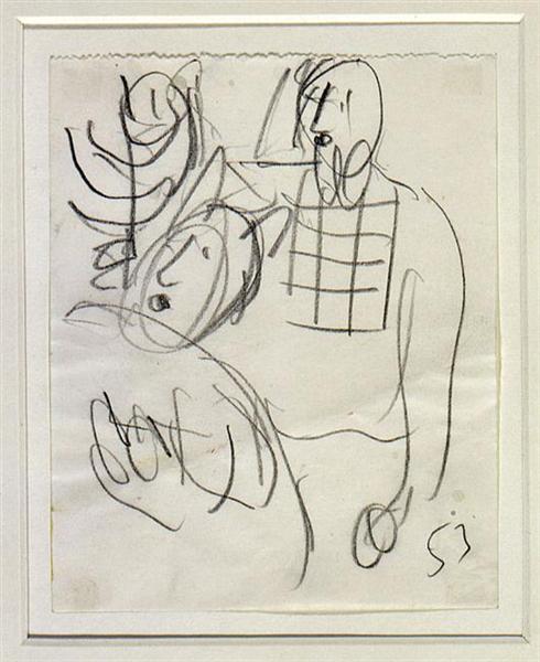 Этюд для "Исхода", c.1966 - Марк Шагал