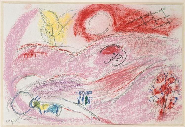 Study to "Song of Songs V", c.1965 - 夏卡爾