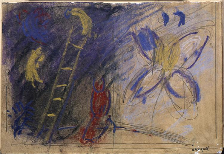 Study to "The Jacob's Dream", c.1963 - Марк Шагал