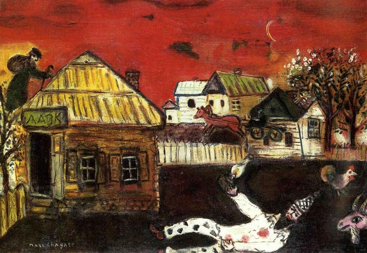 Vitebsk, village scene, 1917 - Marc Chagall - WikiArt.org
