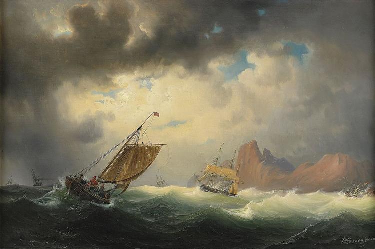 Skepp på stormigt hav, 1852 - Маркус Ларсон