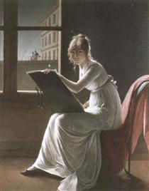 Portrait of mademoiselle Charlotte du Val d'Ognes - Marie Bracquemond