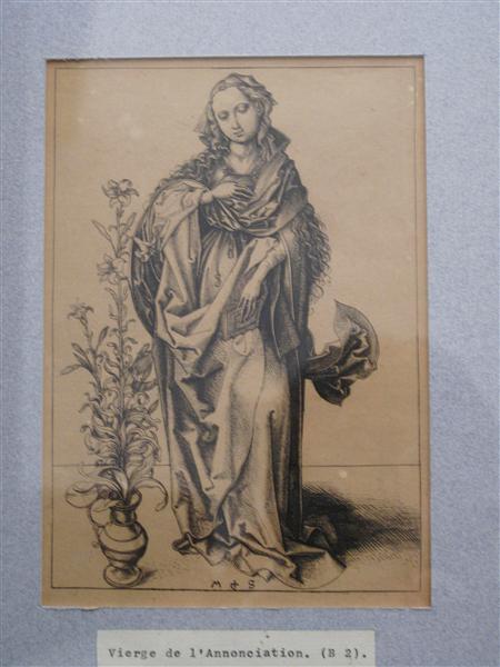 Engraving on copper of the Annunciation, c.1480 - Martin Schongauer