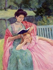 Auguste Reading to Her Daughter - Mary Cassatt